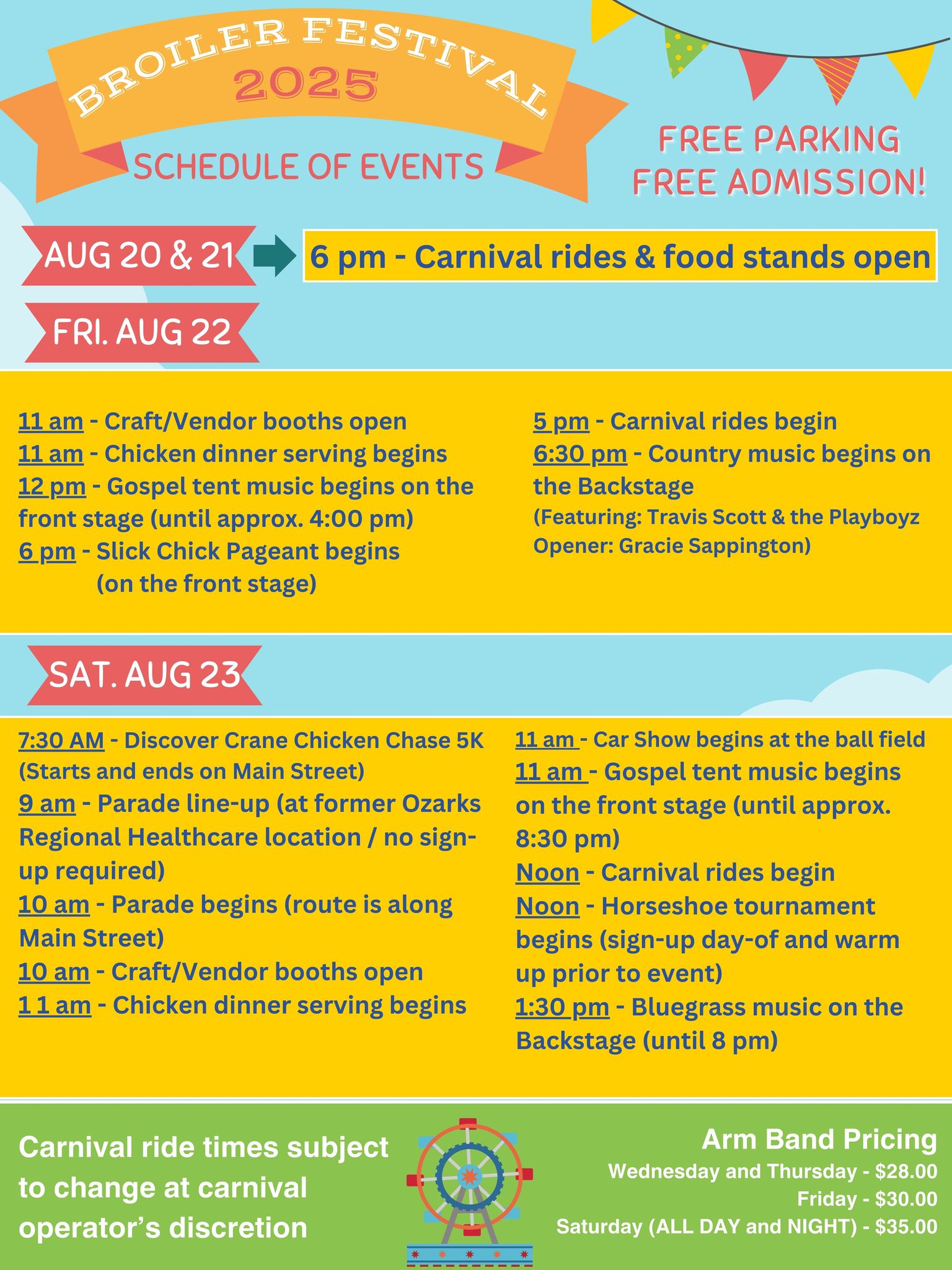 2025 Broiler Festival Schedule of Events
