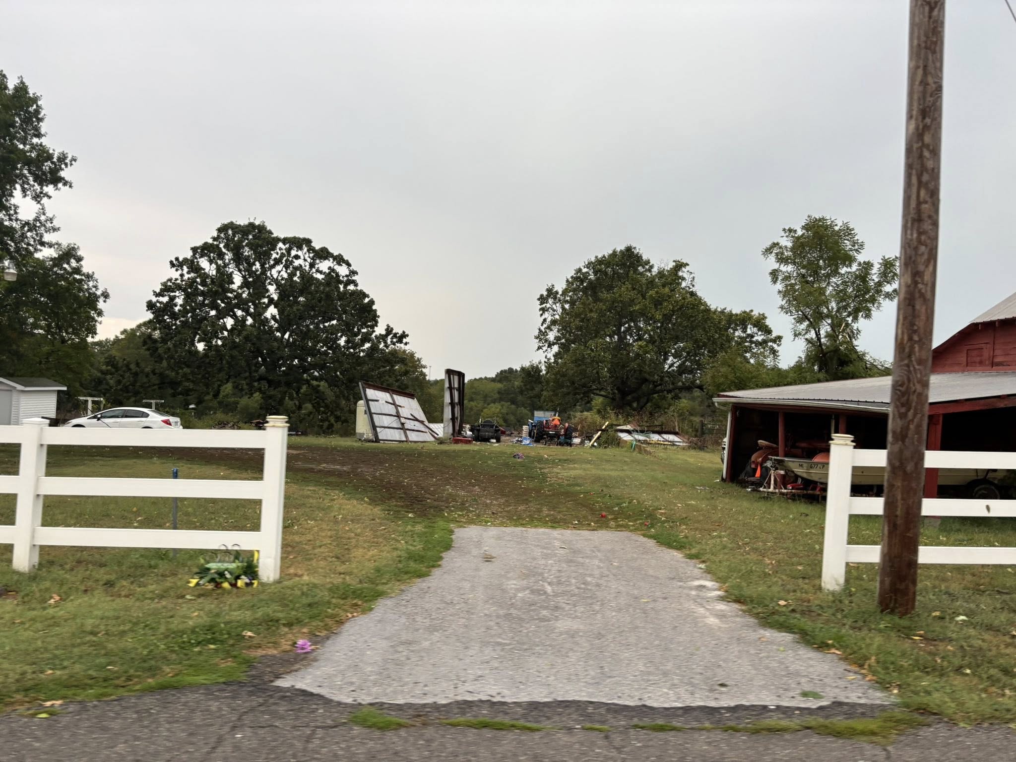 Barn damage on Blackberry Lane