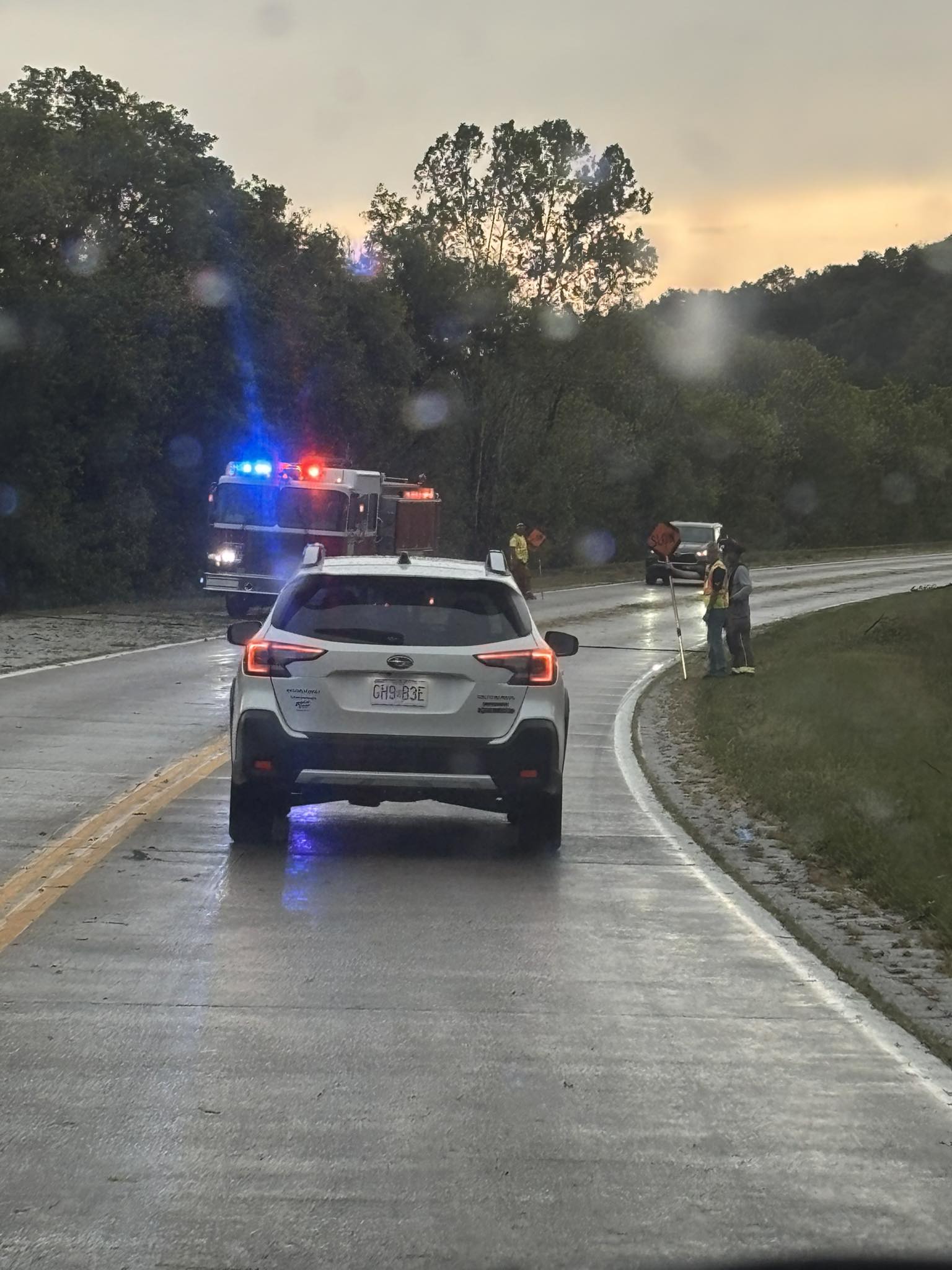 Power line down across 413 heading south out of town